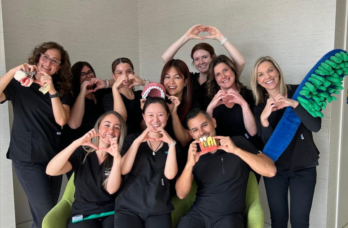 Dentistry at Waterview team The Dentistry at Waterview team in Grimsby making heart shapes with their hands